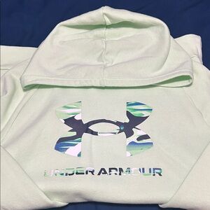 Under Armour Light Green Hoodie with Camouflage Logo